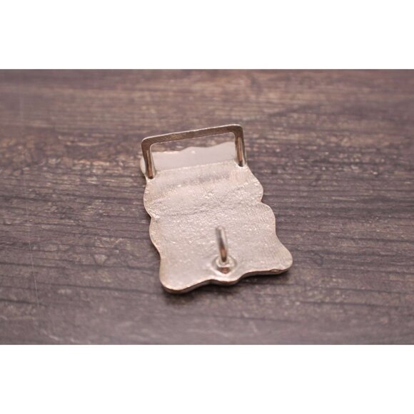 Western Scroll Ornate Belt Buckle Silver Tone Floral Embossed Rope Edge Vintage - Picture 4 of 7